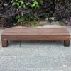 Suporte de Flores de Madeira Maciça Carbonizada para Varanda Externa, Pátio, Jardim, Suporte para Plantas Suculentas, Suporte de Degraus de Madeira Multi-Camadas, Suporte de Flores com Apoio para Pés
