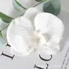 Pétalas de cabeça de flor phalaenopsis de filme artificial acessórios de flor artificial adorno de cabeça grampo de cabelo diy feito à mão decoração de casamento