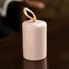 Bote cuadrado para té color rosa melocotón, tarro de cerámica sellado a prueba de humedad para el hogar, recipiente pequeño portátil de estilo chino de alta gama para almacenar té