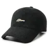 Gorra de béisbol de cuero liso de color sólido transfronteriza sombrero para exteriores para hombres de mediana edad y ancianos con terciopelo grueso resistente al viento cálido sombrero de pico