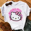 Hello Kitty 2025 Nuevo Cómic Ropa Y2K Anime Japonés Camiseta de Algodón para Mujer Verano Deportes al Aire Libre