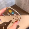 Pulseira aberta geométrica de zircônia banhada a ouro 18k real com um design único, acessório de pulso minimalista vintage de camada dupla para mulheres
