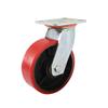 Rueda universal de poliuretano con núcleo de hierro rojo de alta resistencia de 6 pulgadas, rueda universal con carga mecánica de 4 pulgadas, 5 pulgadas, 8 pulgadas