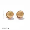 Pendientes europeos y americanos de moda transfronterizos redondos huecos de acero inoxidable para mujer, accesorios para orejas de acero de titanio de alta gama de moda, de lujo ligero