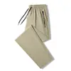 Pantalones Negros de Secado Rápido al por Mayor, Pantalones de Seda Helada, Pantalones Casuales Delgados de Verano, Pantalones Deportivos Sueltos Elásticos Tipo Jogger de Talla Grande