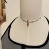Colar Borboleta Esmalte Imitação Dopamina Feminino 2025 Novo Corrente de Clavícula Colorida com Contas Luxo Acessível de Nicho