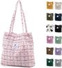 2025 Nueva Bolso de Hombro de Pana para Mujer Estudiante Coreana Bolso de Lona Gran Capacidad Literario Simple Versátil Bolsa de Compras