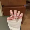 Uñas Vestibles Hechas a Mano de Gato Verde Leche de 30 Piezas, Nuevas Puntas de Uñas Vestibles Prehechas para Manicura Hecha a Mano