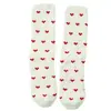 Calcetines de Media Pantorrilla para Mujer Transfronterizos, Calcetines Largos Blancos de Moda con Diseño de Corazón, Estilo Universitario Deportivo, Más Vendido en Amazon, Duraderos