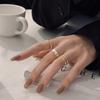 Anillo de Corazón de Zirconia Coreana para Mujer Lujo Accesible Nicho Alta Gama Juego de Anillos Lisos Ajustable Anillo para Dedo Índice