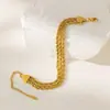 Pulseira Lele Jewelry Estilo Europeu e Americano Transfronteiriço em Aço Titânio Integral para Mulheres, Corrente Torcida de Luxo Leve, Joias Banhadas a Ouro Real 18K