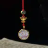 Cordón para Teléfono Móvil Original Tejido a Mano Ocho Santos Patronos 1.5 Thangka Pintado en Oro Colgante para Teléfono Móvil Colgante para Bolso Unidad USB