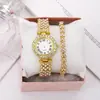 Conjunto Feminino Atacado Relógio, Relógio Feminino Simples Versátil com Diamantes, Relógio Feminino Fresco Estilo Coreano DIY