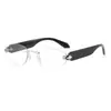 Gafas de Sol Retro Sin Marco para Viaje de Mujer Gama Alta Ojo de Gato Montura Pequeña Estilo Europeo Gafas de Sol con Protección UV para Caras Cuadradas y Redondas