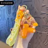 Chaveiro Criativo de Letra com Óleo e Bolinhas Coloridas Flutuantes Delicadas, Adequado para Meninas, Argola de Chaveiro de Bolsa de Casal