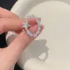 Anillo Brillante de Estrella de Lujo Ligero para Mujer, Anillo Abierto Versátil de Personalidad Exagerada Transfronterizo, Anillo para Dedo Índice de Diseño de Nicho de Celebridad de Internet