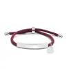 Pulseira de Corda de Mão Multicor Transfronteiriça Europeia e Americana Material em Branco Pronto para Uso Acessórios de Coração Oblíquo Gravação Presente Pulseira de Aço Inoxidável