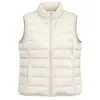 Chaleco acolchado de mujer en capas, nuevo estilo 2026, cuello alto, chaleco negro sin mangas para figuras petite, chaleco blanco, moderno y de alta gama