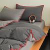 Conjunto de cama de algodão lavado simples escandinavo de quatro peças, colcha listrada de algodão puro, lençóis, conjunto de cama de três peças