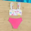 Traje de baño de dos piezas dividido transfronterizo 2025 Nuevo traje de baño para niñas Traje de baño infantil lindo pequeño y mediano