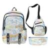 Producto Nuevo Sanrio Perro Orejón Perro Canela Cinnamoroll Mochila Escolar Mochila Estuche para Lápices Bolso de Hombro Set de Tres Piezas