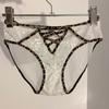 Calcinhas Sexy com Borda de Leopardo Cruzadas para Mulheres Renda de Malha Pura Desejo Doce Calcinhas para Mulheres