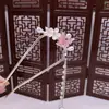Grampo de Cabelo Antigo com Borla de Flor Pérola Olho de Gato Tiara de Cabelo Revestida Flor Borboleta em Forma de U para Parte de Trás da Cabeça para Mulheres
