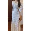 Vestido Formal Elegante Estilo Francês 2026 para Ocasião Especial com Renda, Cintura Marcada, Bodycon, Cauda de Sereia para Outono