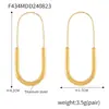 Pendientes nuevos de estilo europeo y americano con forma de alfiler dorado, personalizados, sencillos, de acero de titanio chapados en oro auténtico de 18 quilates.