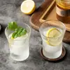 Suministro de Fábrica Taza de Vidrio con Rayas Verticales Japonesa Taza de Café de Celebridad de Internet Taza de Agua de Madera de Nogal Creativa para el Hogar con Aislamiento Térmico