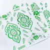 Novos Adesivos de Tatuagem de Henna Florais Verde Prata Indianos Casamento Mão Costas Videira Adesivos de Tatuagem à Prova d'Água Longa Duração