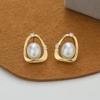 S925 Agulha de Prata Design Simples Brincos Ocos de Pérola Estilo Coreano Alto Sentido Diário Viajante Todos os Brincos Brincos Trendy Atacado