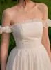 Vestido de novia ligero estilo coreano, sin tirantes, sencillo, perfecto para fotografía de viaje, ultra etéreo y deslumbrante, de tafetán hasta el suelo, sensación de alta gama, minivestido para compromiso y registro