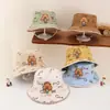 Chapéu de Pescador para Crianças, Chapéu de Sol Fofo de Capivara em Desenho Animado, Novo Estilo Primavera/Verão 2026, Chapéu Bucket para Meninos de 2 a 6 Anos