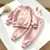 Conjunto para Meninas Estilo Coreano Moda Primavera e Outono Top Tendência Novo Estilo Xiangyun Moletom com Capuz Manga Longa Calças Jogger Conjunto Elegante de Duas Peças
