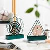 Repelente de mosquitos de verano trébol de cuatro hojas triángulo hierro soporte grande para incienso repelente de mosquitos decoración creativa quemador de incienso caja gris