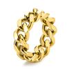 Joyería de moda europea y americana de acero de titanio cadena cubana anillo de cadena personalizada moda masculina joyería simple anillo estilo punk