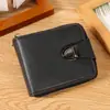 Nueva cartera cruzada para hombre, bolsa corta con cremallera, gran capacidad con múltiples ranuras para tarjetas, pequeño bolso de mano, monedero retro de negocios