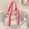 Bolsa de Aseo para Mujer de Viaje Portátil Bolsa de Cosméticos Gran Capacidad Impermeable Transparente Bolsa de Gelatina Bolsa Casual para Guardar Cosméticos