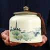 Xyt Latas de Té Latas Selladas Hogar Medio Jin Cerámica Té Verde Negro Pu'er Olla de Almacenamiento Plata Rota Olla de Porcelana Olla de Almacenamiento de Té