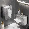 Caja de Almacenamiento para Toallas Faciales de Lujo Ligero, Caja para Pañuelos de Papel, Montada en la Pared, Cocina, Baño, Inodoro, Transparente, Caja para Pañuelos de Papel Extraíble Boca Abajo