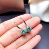 Nova Cor Tesouro Atmosférica Moda Imitação Maldivas Azul e Verde Mosan Brincos de Diamante 1 quilate Super Flash Snowflake Brincos para Mulheres