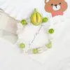 Pulseira de Contas Criativa Jingdezhen Cerâmica Tema Floresta de Desenho Animado, Pulseira Artística Fresca e Colorida para Mulheres, Presente de Dia das Mães
