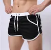 Novos Shorts Transparentes de Corte Amplo Respiráveis com Fendas na Barra