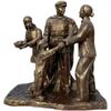 Escultura de figura de plástico reforzado con fibra de vidrio para exteriores, cobre fundido, cultura agrícola, costumbre popular, adornos grandes, resina imitación cobre, paisaje de jardín
