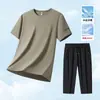 Pantalones cortos de verano de secado rápido para hombre y mujer, pantalones elásticos transpirables para exteriores, fitness, senderismo, talla grande, holgados, de seda de hielo, para correr