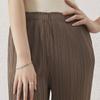 Pantalones casuales de primavera y verano para mujer, plisados, sencillos, sueltos, cómodos, elásticos, Miyake, pantalones rectos adelgazantes de cintura alta clásicos