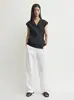 Camisa sin mangas con cuello en V Sumeihui para mujer, Novedad Primavera y Verano 2026, Estilo Nórdico Tot Simple, Top tipo wrap
