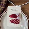 Novo Estilo Coreano Outono e Inverno Doce Laço Vermelho Grampo de Cabelo Infantil Feito à Mão de Tecido Clipe Lateral para Franja de Cabelo para Mulheres