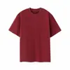Camisa de manga corta pesada desgastada de 430 g (Hilo doble de 16 hilos) camiseta de moda con cuello redondo, casual y cómoda con diseños estampados y bordados